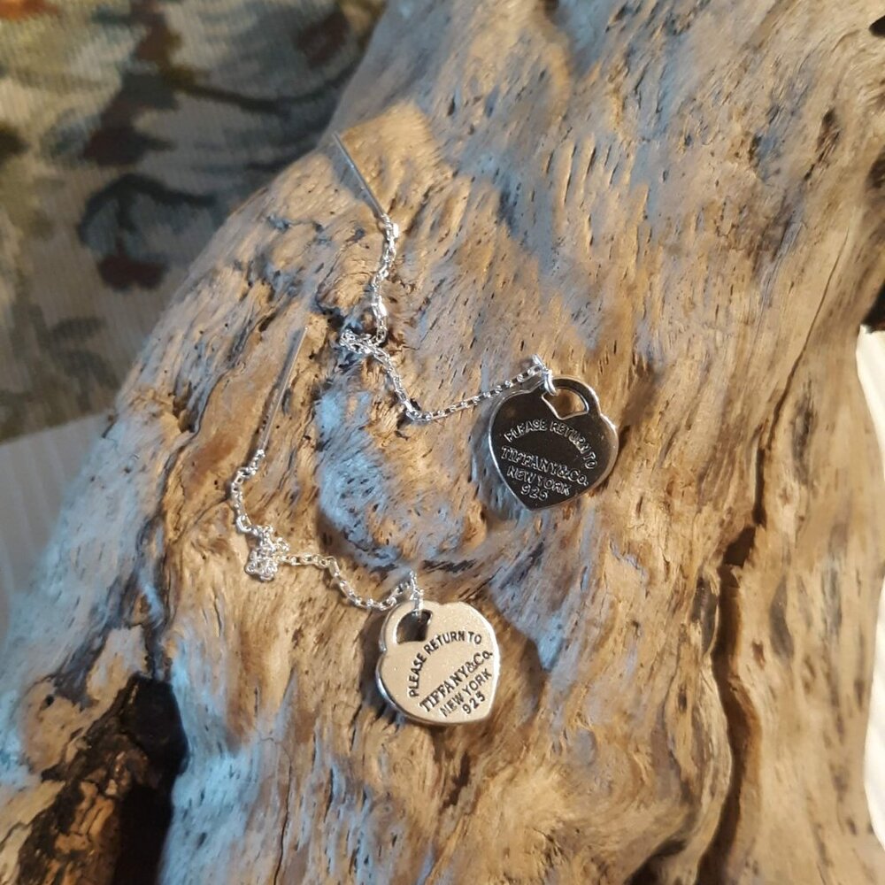 COPY LISTING — Stamped RTT Mini Heart Tag Charm 925 Threader Earrings